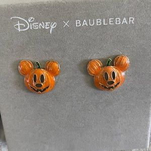 Super Cute Disney’s Mickey Mouse Pumpkin BaubleBar Earrings. Brand New In Box